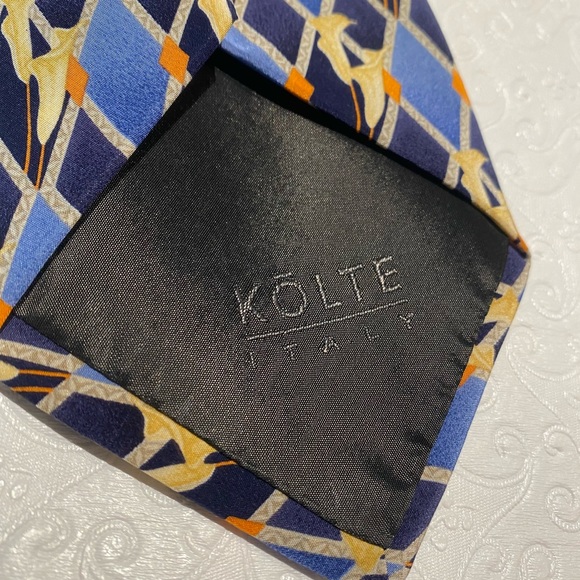 KOLTE ITALIAN MEN’S DESIGNER 100% SILK NECK TIE . - Picture 7 of 8